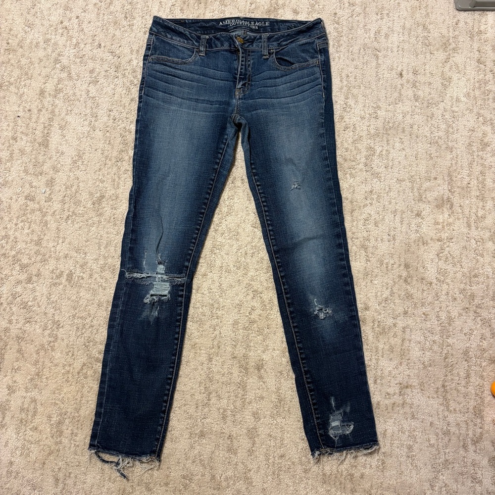 American Eagle Sz 8 Jegging Super Stretch Skinny Jeans Denim